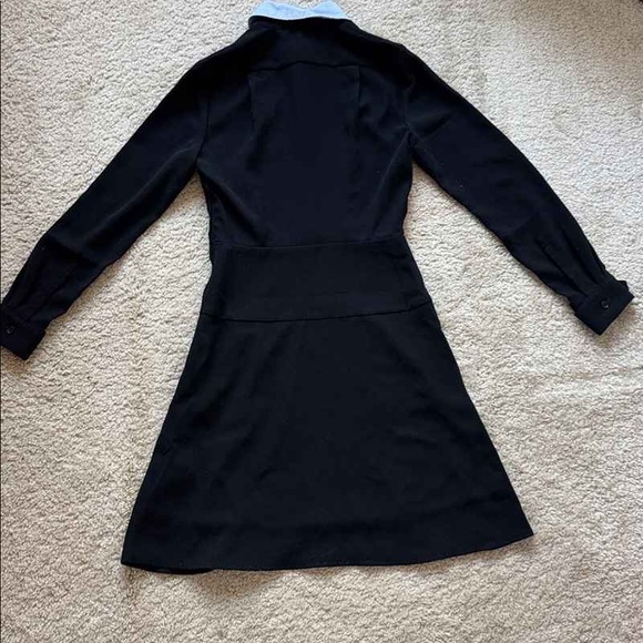 Elegant Black Dress with White Collar - Picture 2 of 2